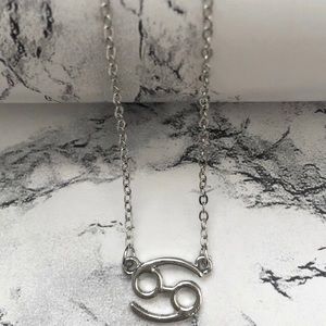 Cancer Horoscope Sign Pendant Necklace Silver